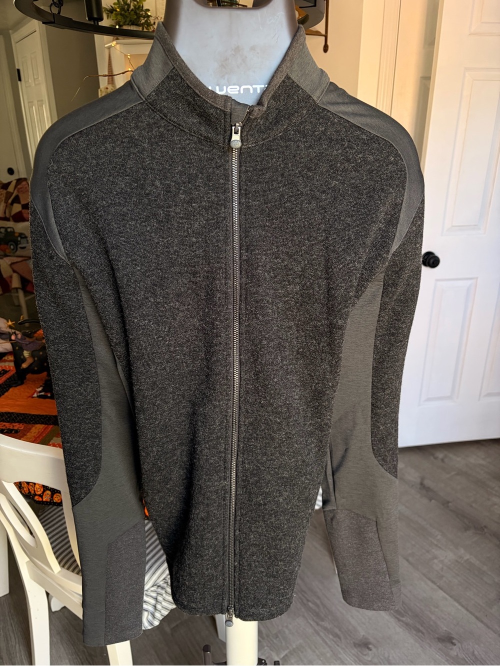 Greyson Men's Full-Zip Performance Sweater Jacket - Charcoal Gray
